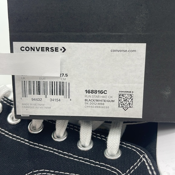 Converse Men’s RUN STAR HIKE OX BLACK/WHITE/GUM 168816C
Platforms Sneakers - Picture 16 of 16